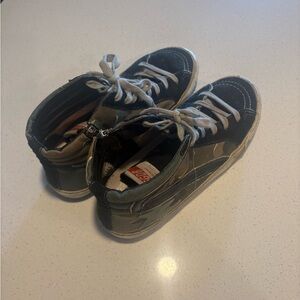 Golden Goose Camouflage and Black High-Top Sneakers